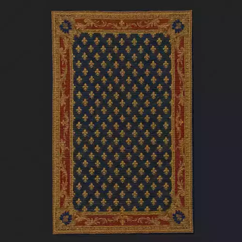 Blue Fleur Tapestry Low-poly 3D model