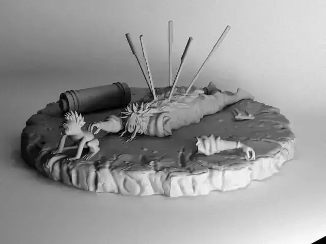 Escena Muerte de Jiraiya Naruto 3D print model