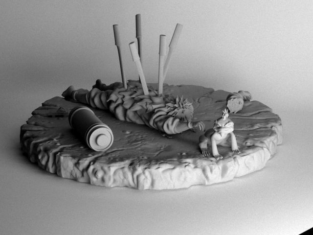 Escena Muerte de Jiraiya Naruto 3D print model_2