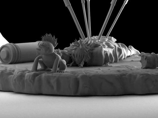 Escena Muerte de Jiraiya Naruto 3D print model_6