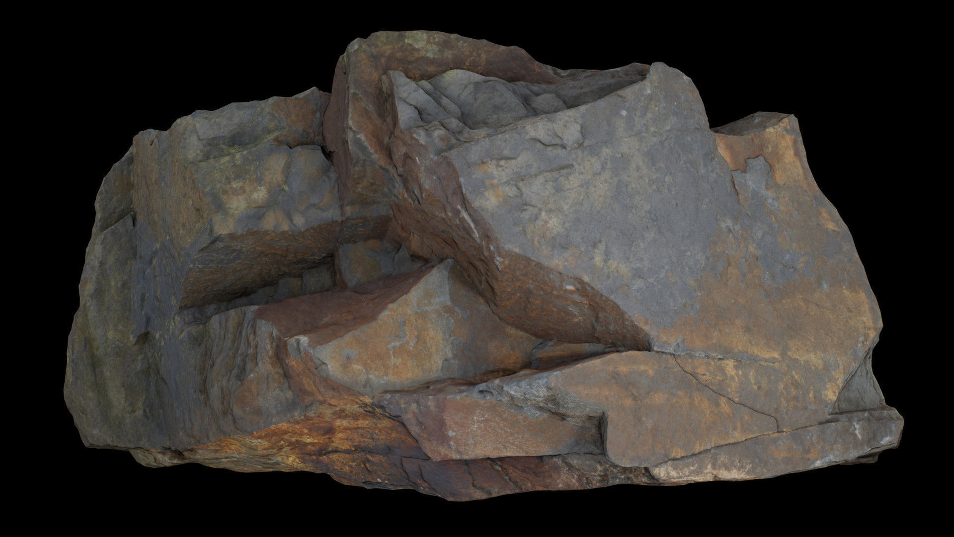 Rock 01 8K  Photoscanned  Low-poly 3D model_4