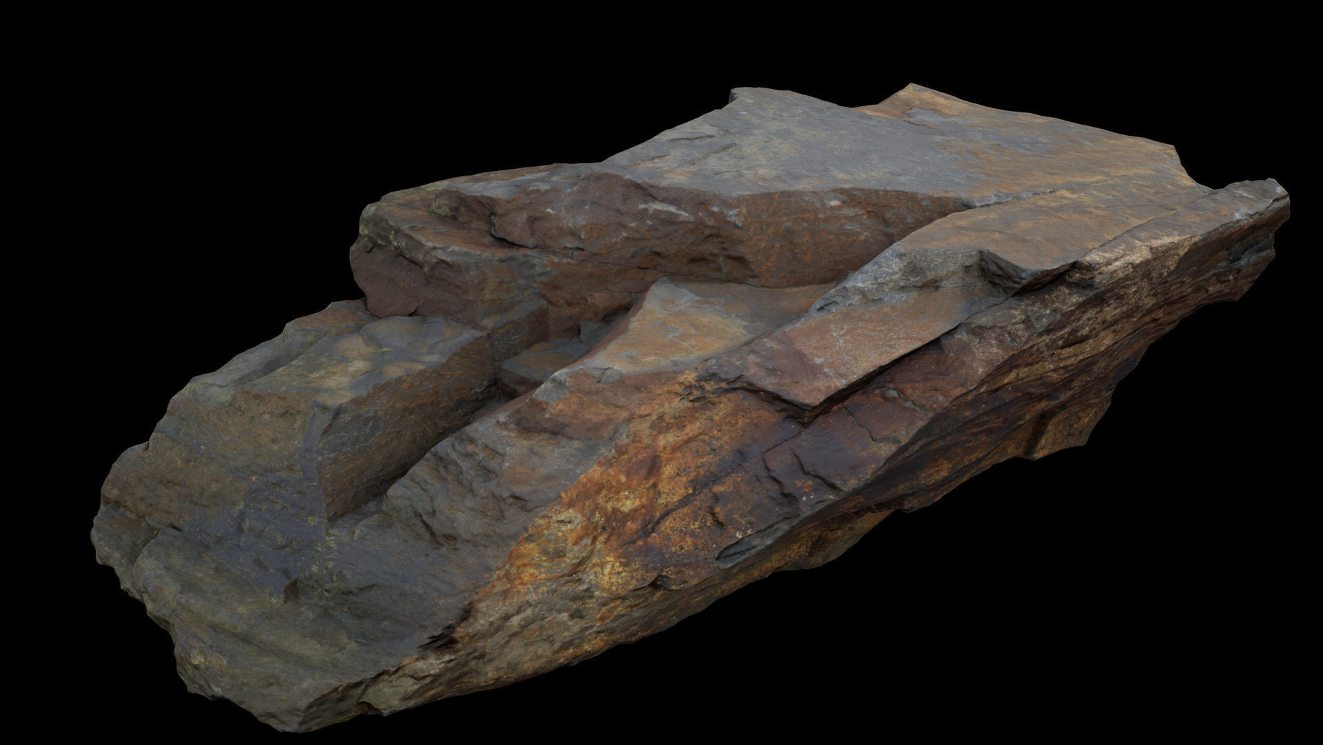 Rock 01 8K  Photoscanned  Low-poly 3D model_3