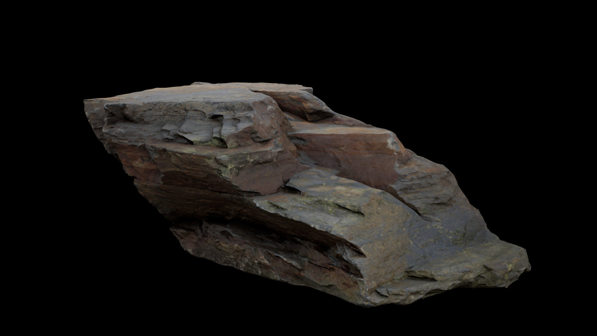 Rock 01 8K  Photoscanned  Low-poly 3D model_2