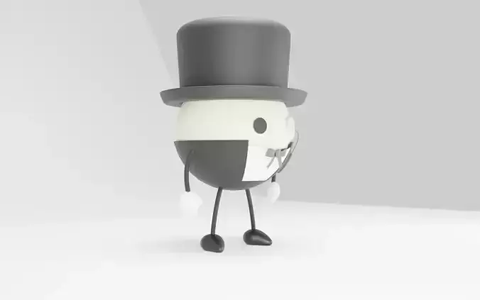 hatman cartoon character in top hat