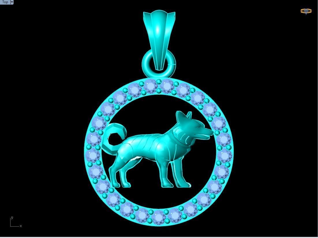 Dog pendant 3D print model_11