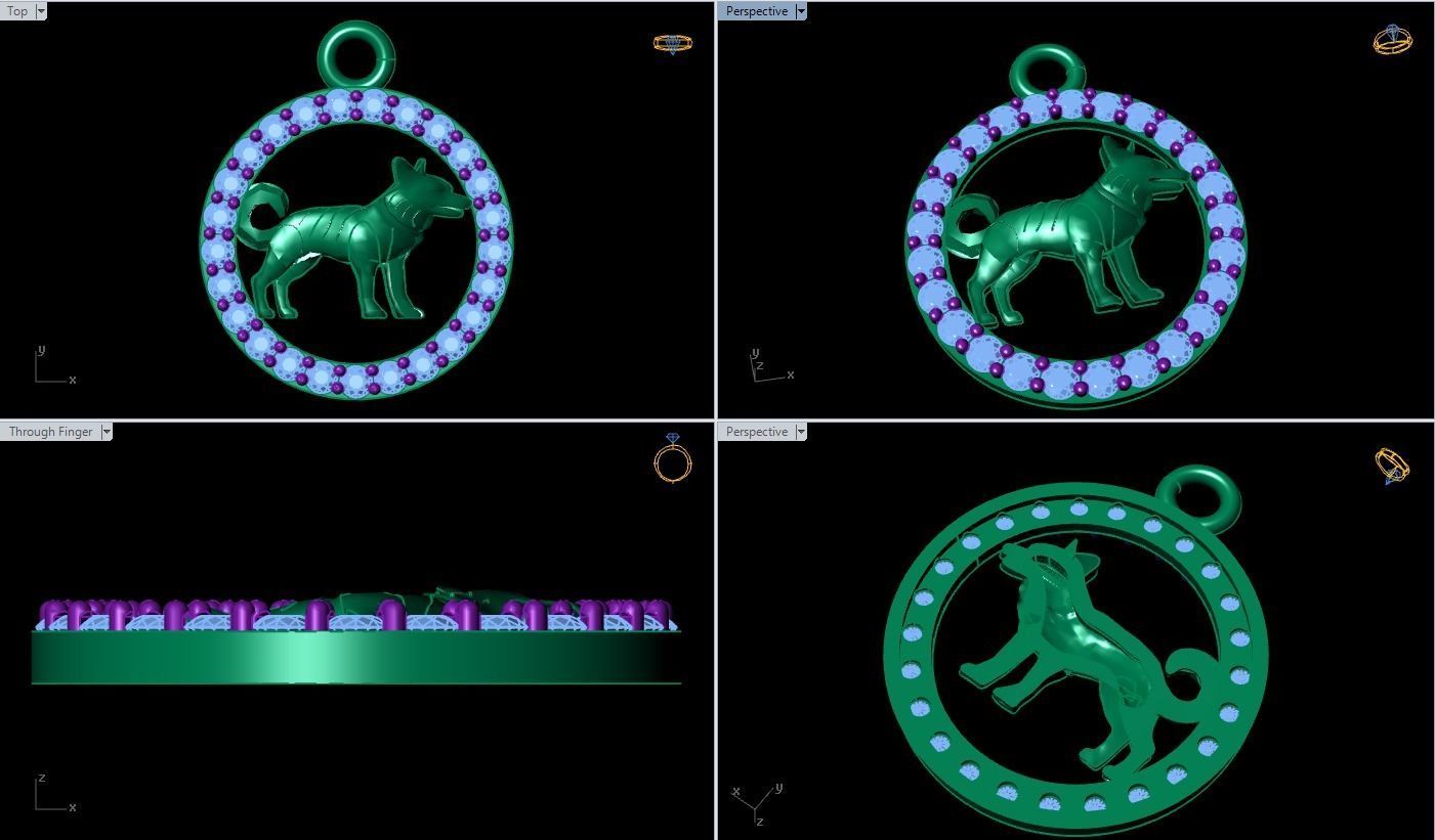 Dog pendant 3D print model_5