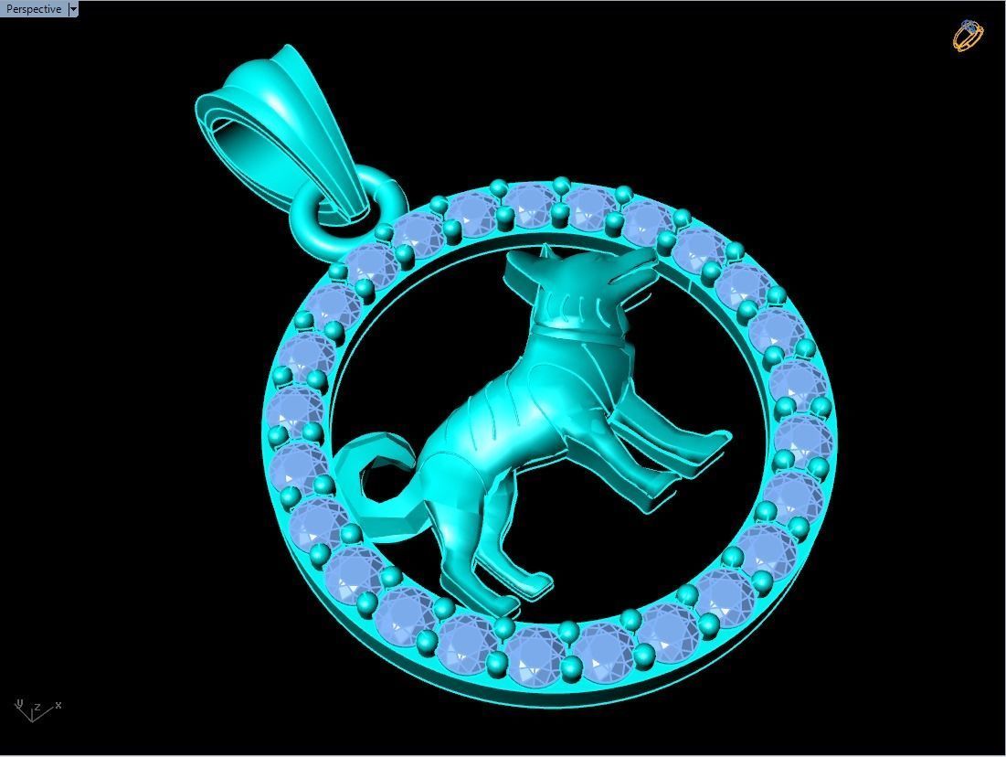 Dog pendant 3D print model_10
