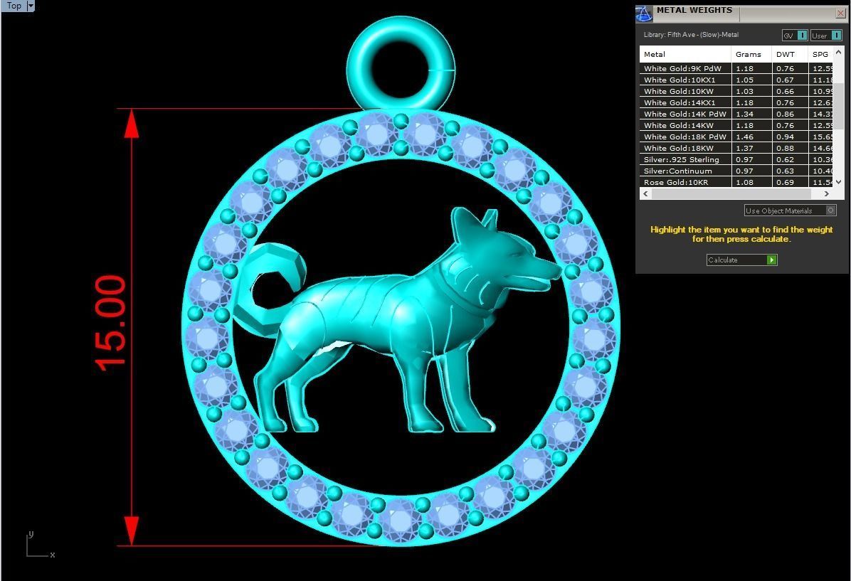 Dog pendant 3D print model_6