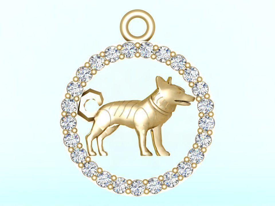 Dog pendant 3D print model_14
