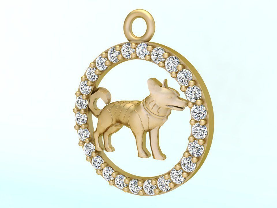 Dog pendant 3D print model_2