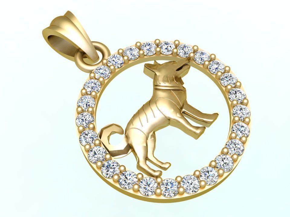 Dog pendant 3D print model_3