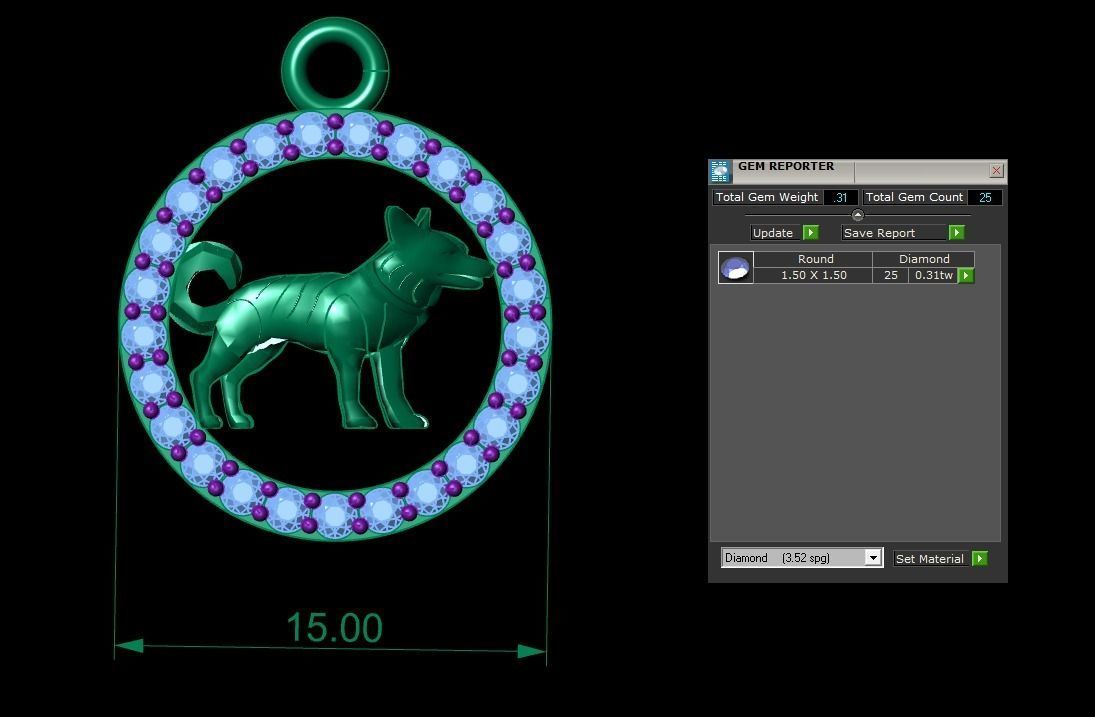 Dog pendant 3D print model_7