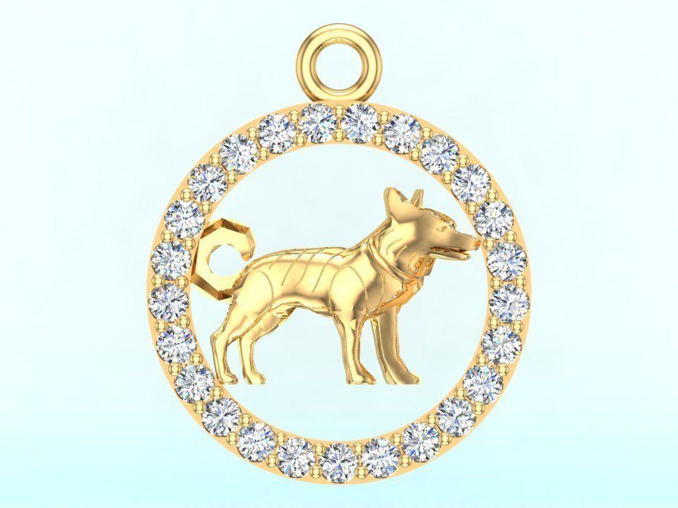 Dog pendant 3D print model_13