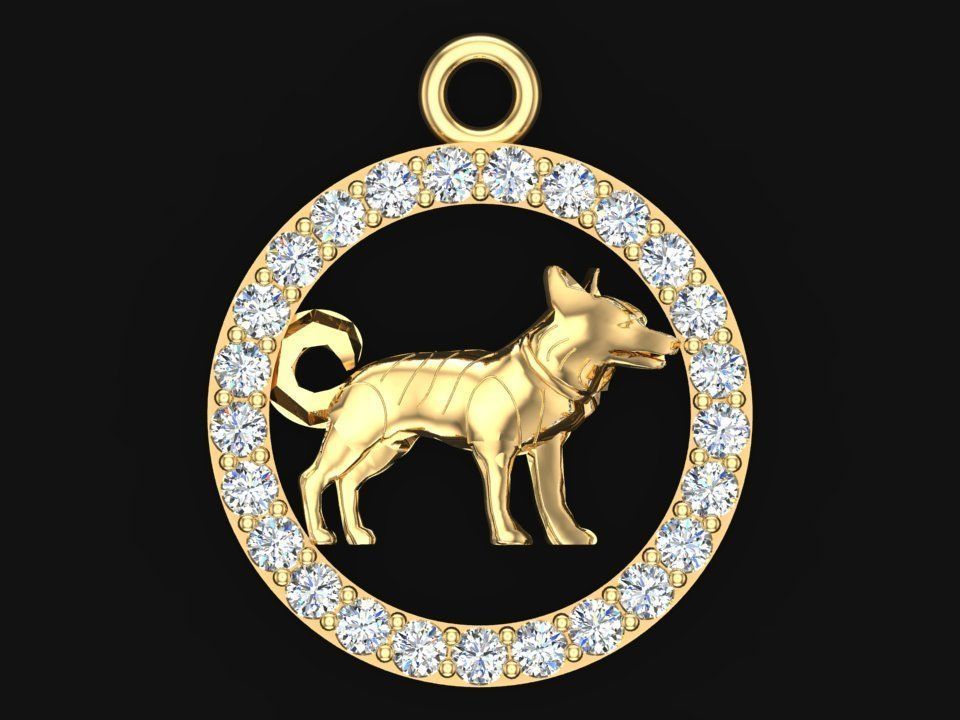 Dog pendant 3D print model_8