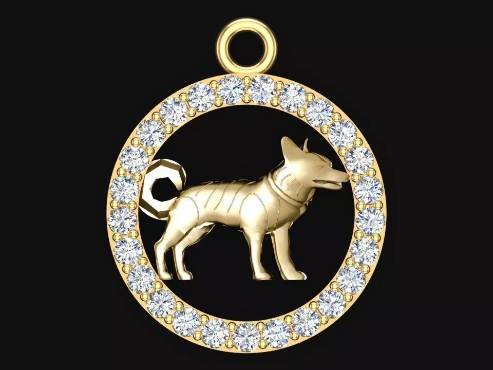 Dog pendant 3D print model_0