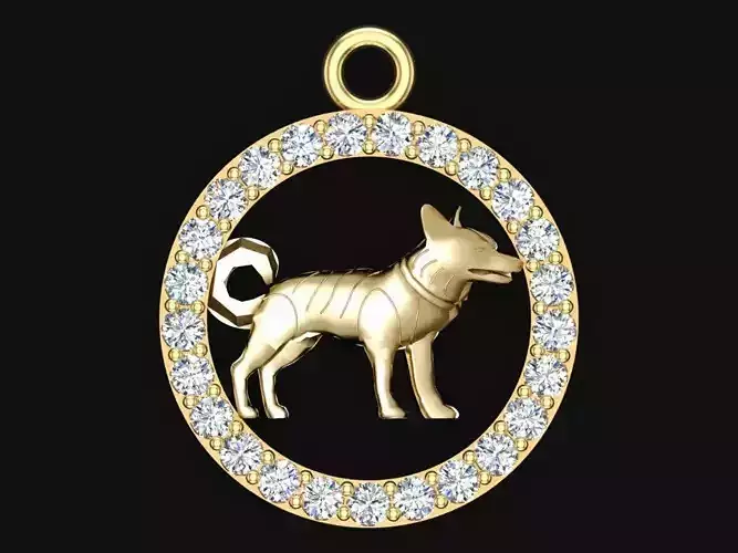 Dog pendant 3D print model