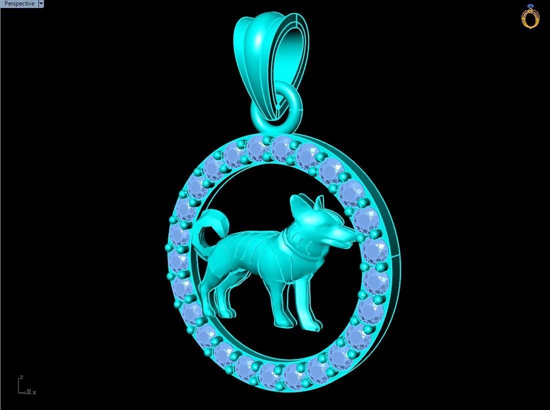 Dog pendant 3D print model_12