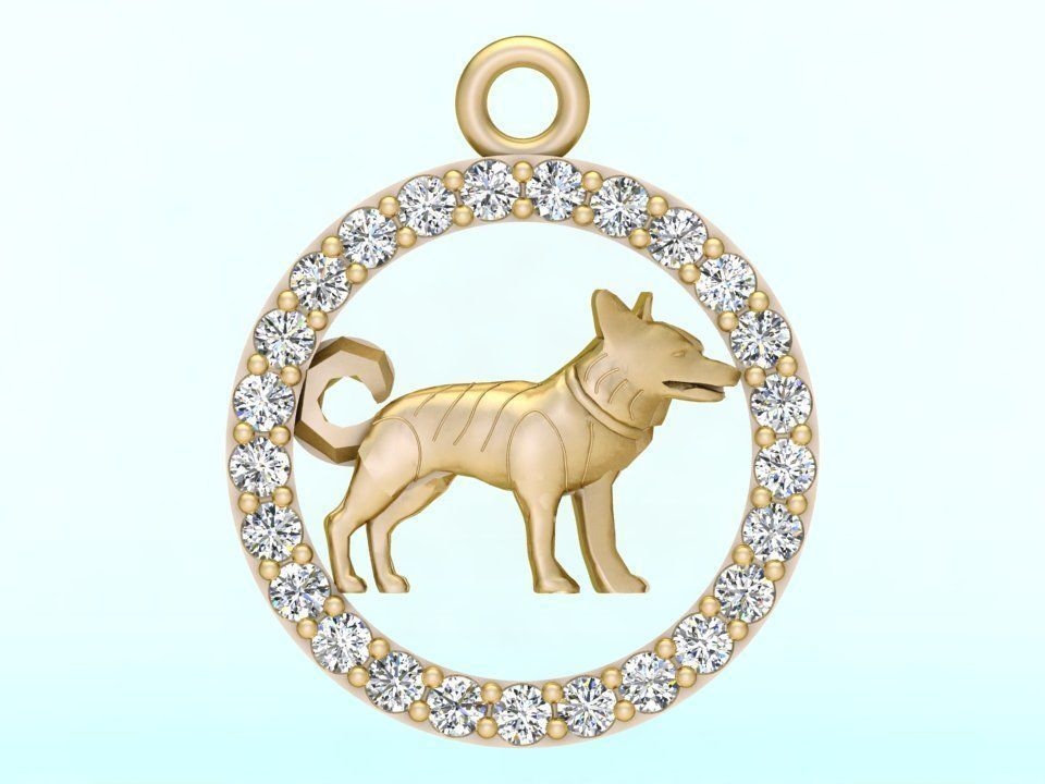 Dog pendant 3D print model_1