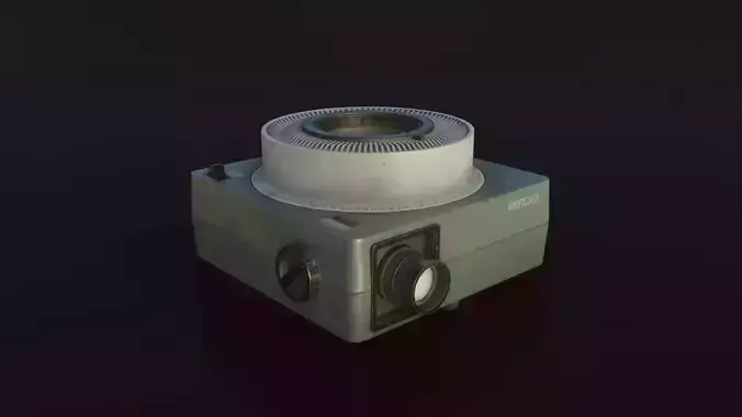 Old Dirty Slide Projector Low-poly 3D model