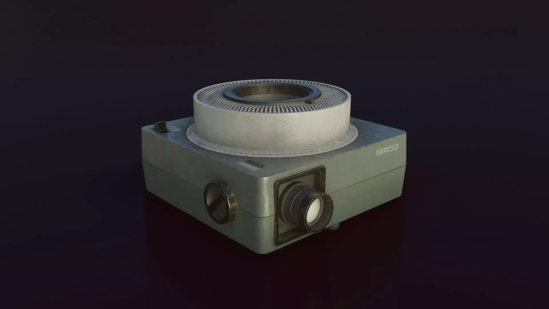 Old Dirty Slide Projector Low-poly 3D model