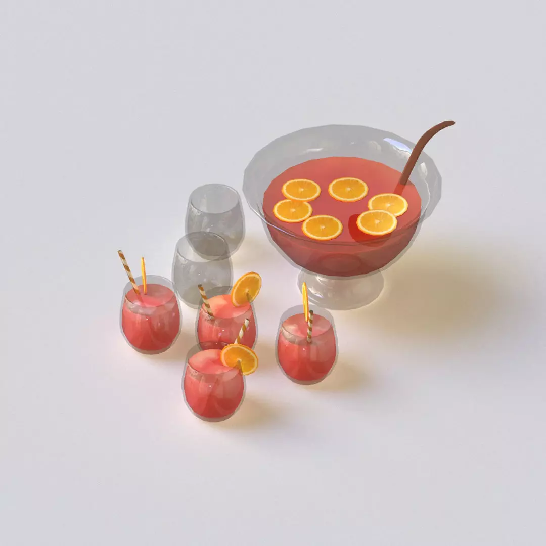 Punch Bowl G51 Low-poly 3D model
