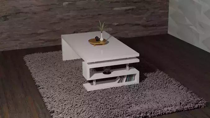 Table coffee with bookshelf