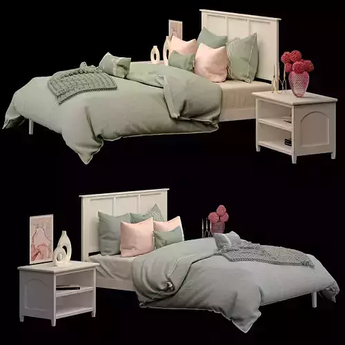  Atlantic Madison White Wood bed 