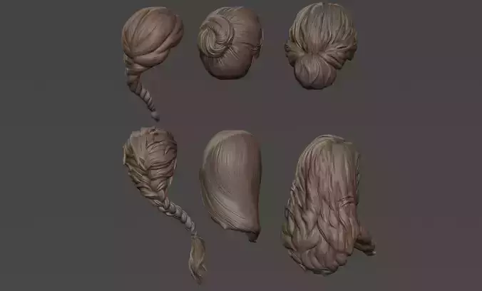 Female Hair Collection 2 3D model