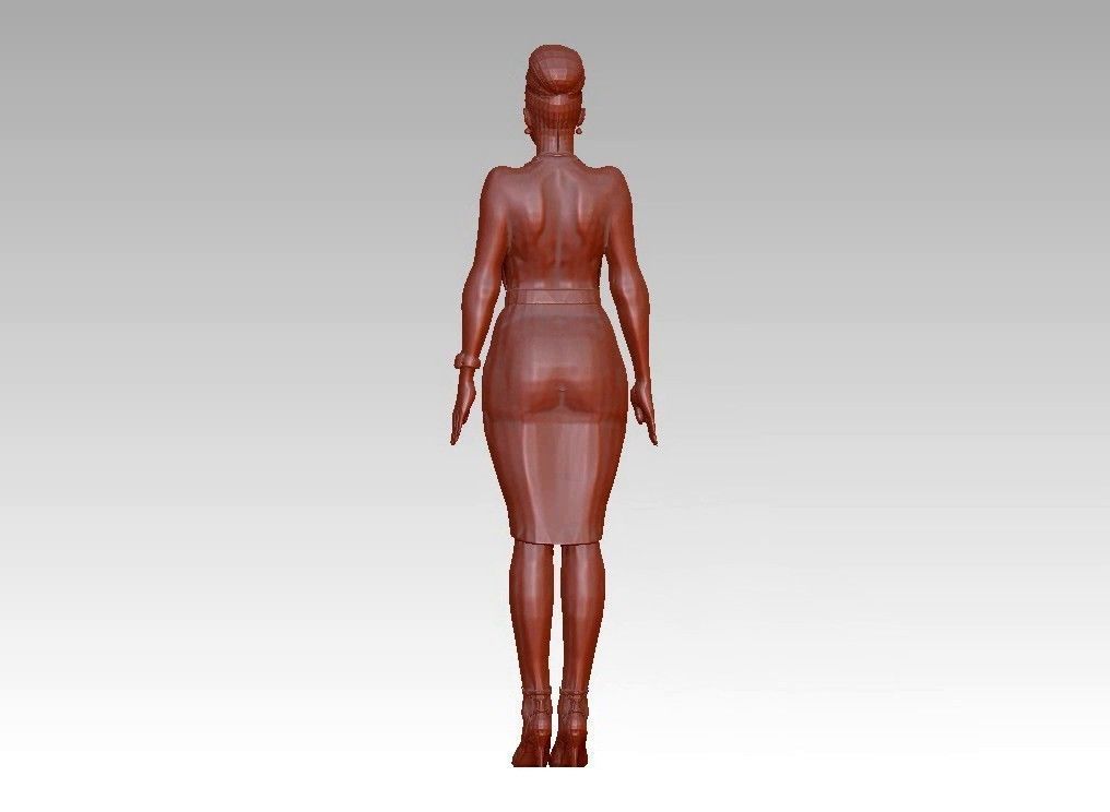 Fashion realistic glamour girl 3D print model_11