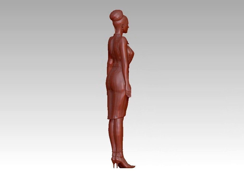 Fashion realistic glamour girl 3D print model_7