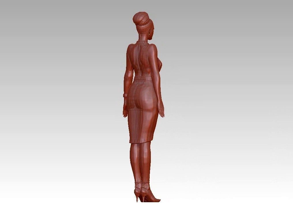 Fashion realistic glamour girl 3D print model_8