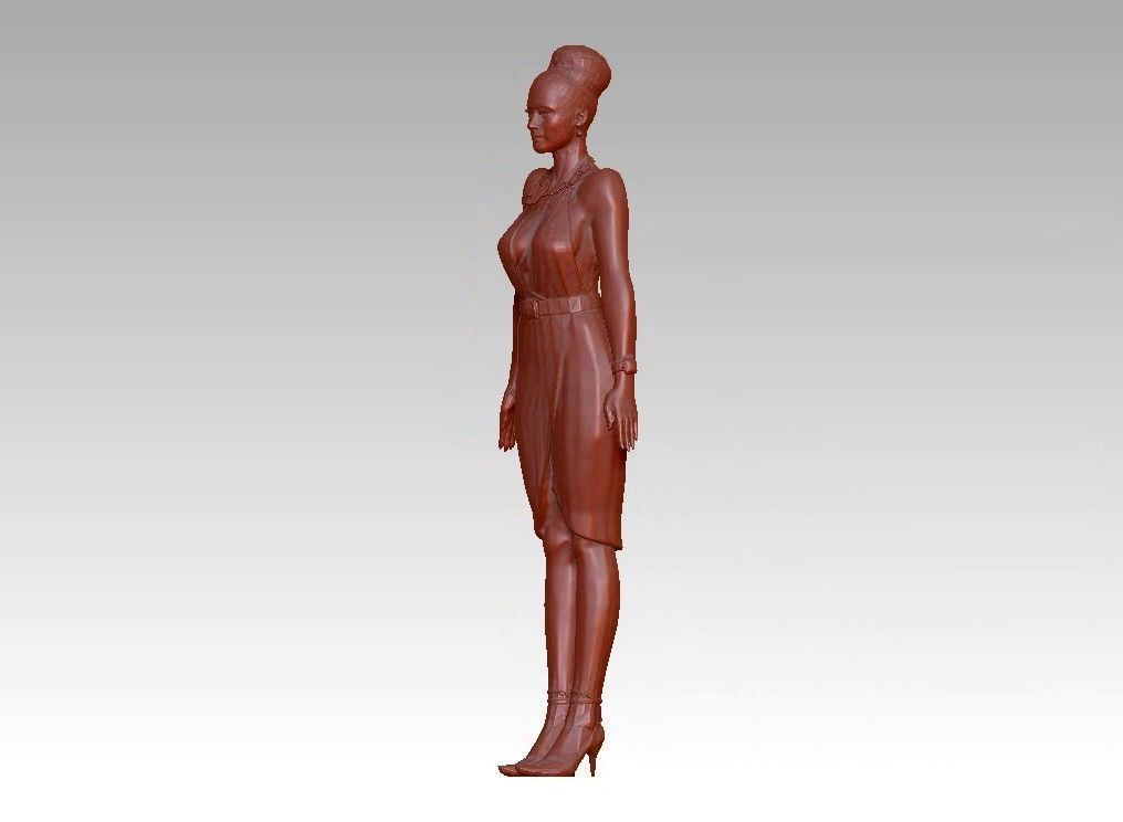 Fashion realistic glamour girl 3D print model_17