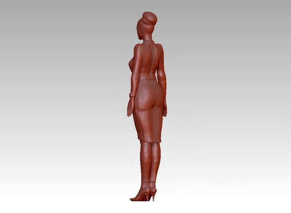 Fashion realistic glamour girl 3D print model_13