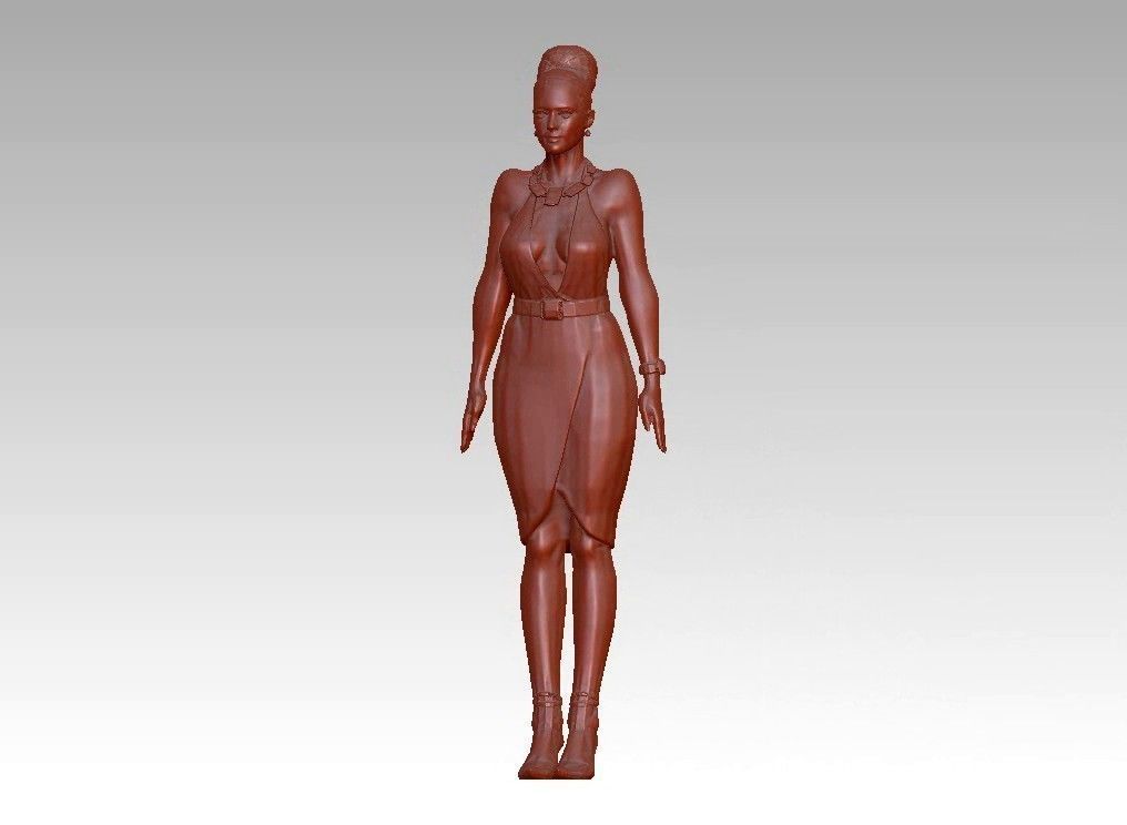Fashion realistic glamour girl 3D print model_19