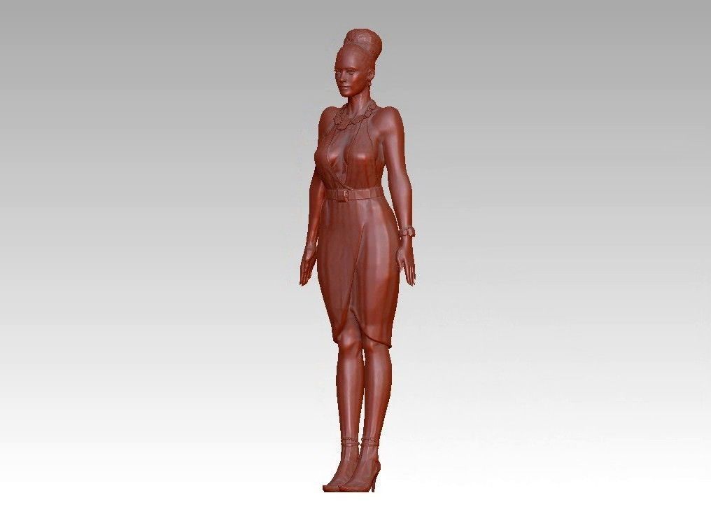 Fashion realistic glamour girl 3D print model_18