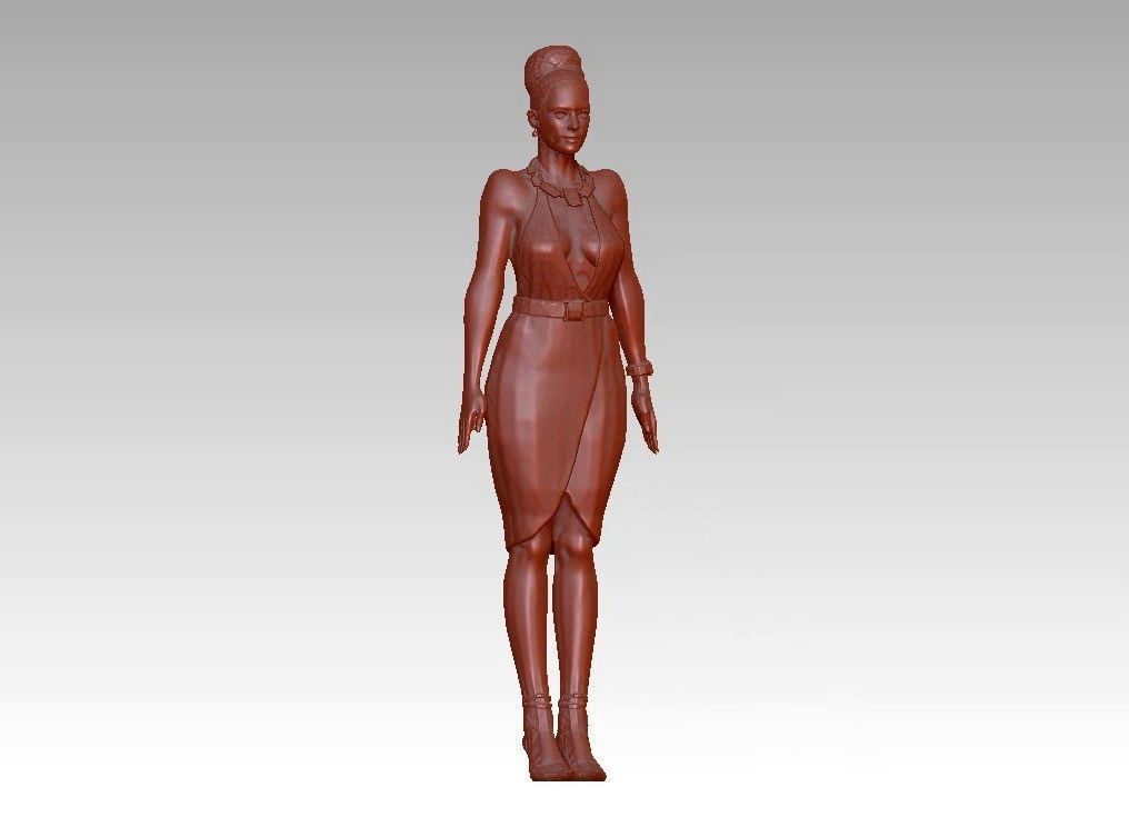 Fashion realistic glamour girl 3D print model_2