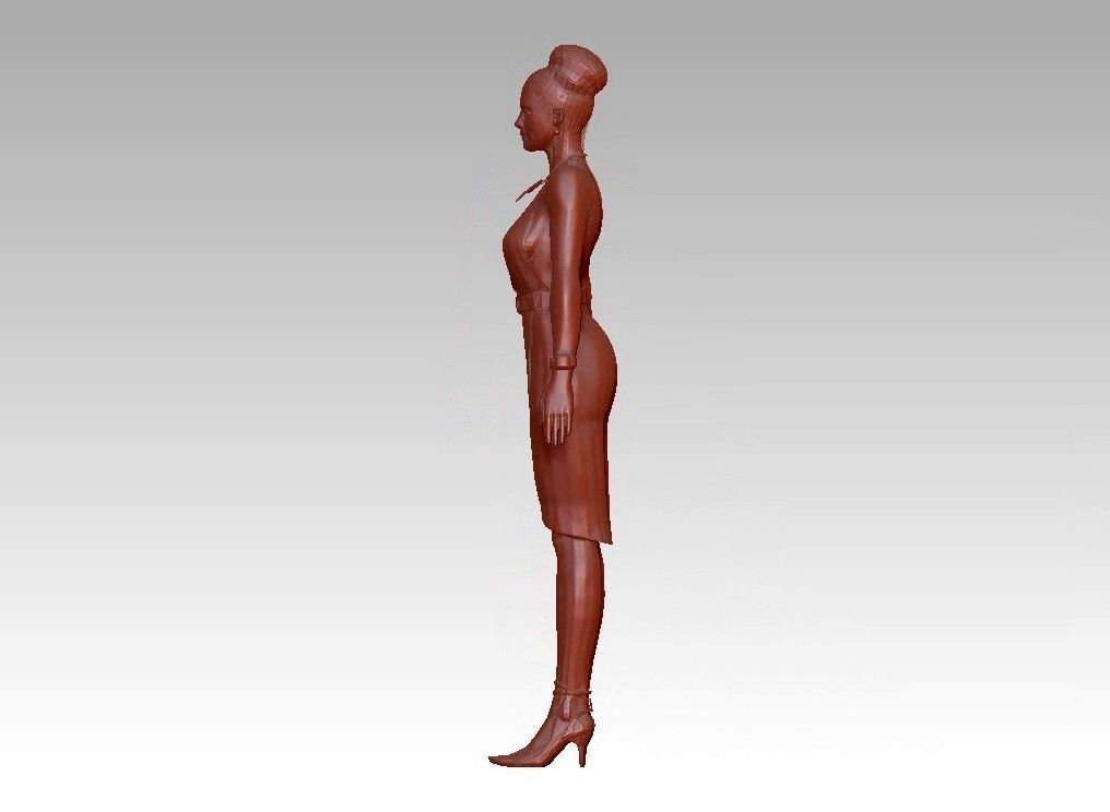 Fashion realistic glamour girl 3D print model_15