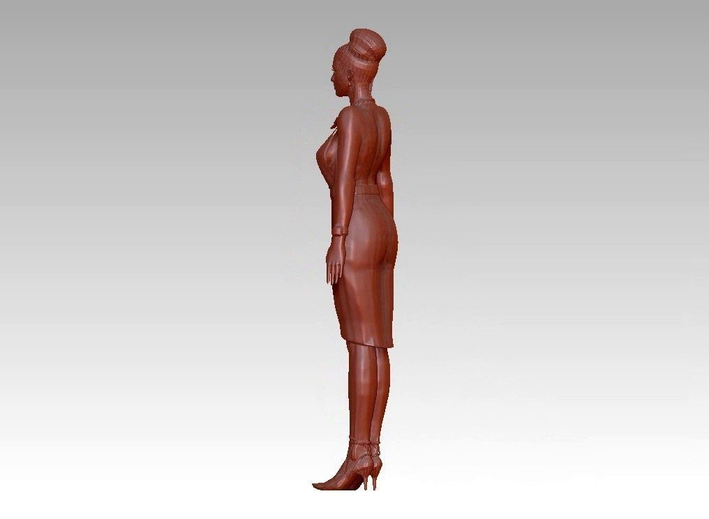 Fashion realistic glamour girl 3D print model_14