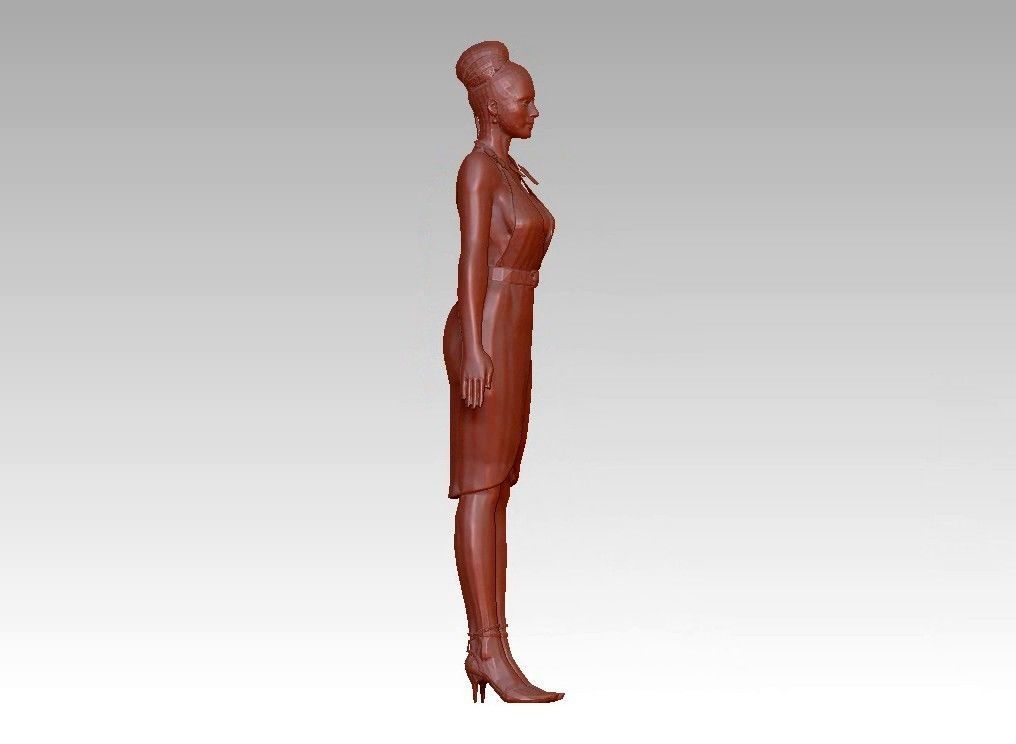 Fashion realistic glamour girl 3D print model_5