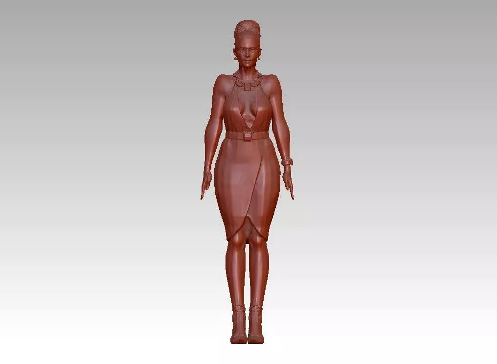 Fashion realistic glamour girl 3D print model_0