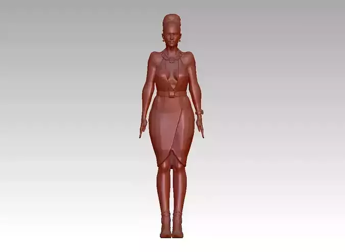 Fashion realistic glamour girl 3D print model