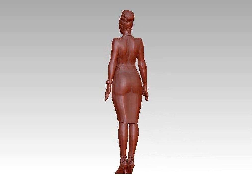 Fashion realistic glamour girl 3D print model_12