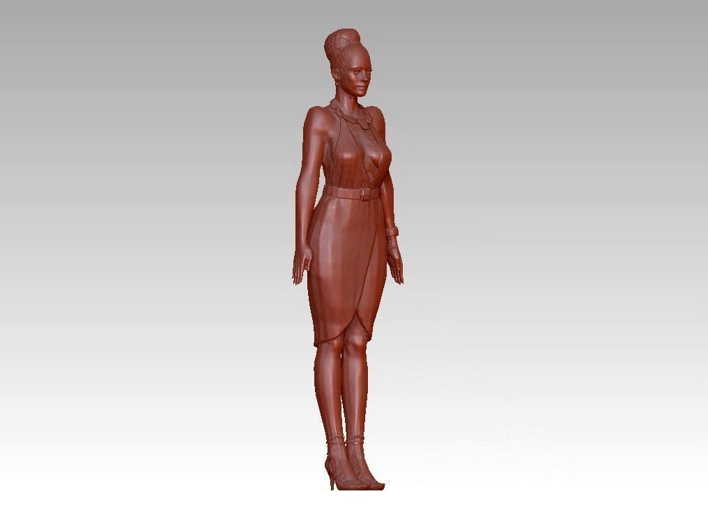 Fashion realistic glamour girl 3D print model_3