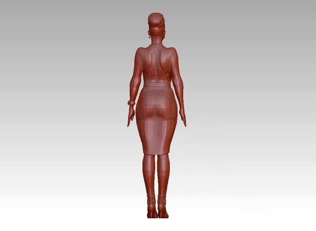 Fashion realistic glamour girl 3D print model_10