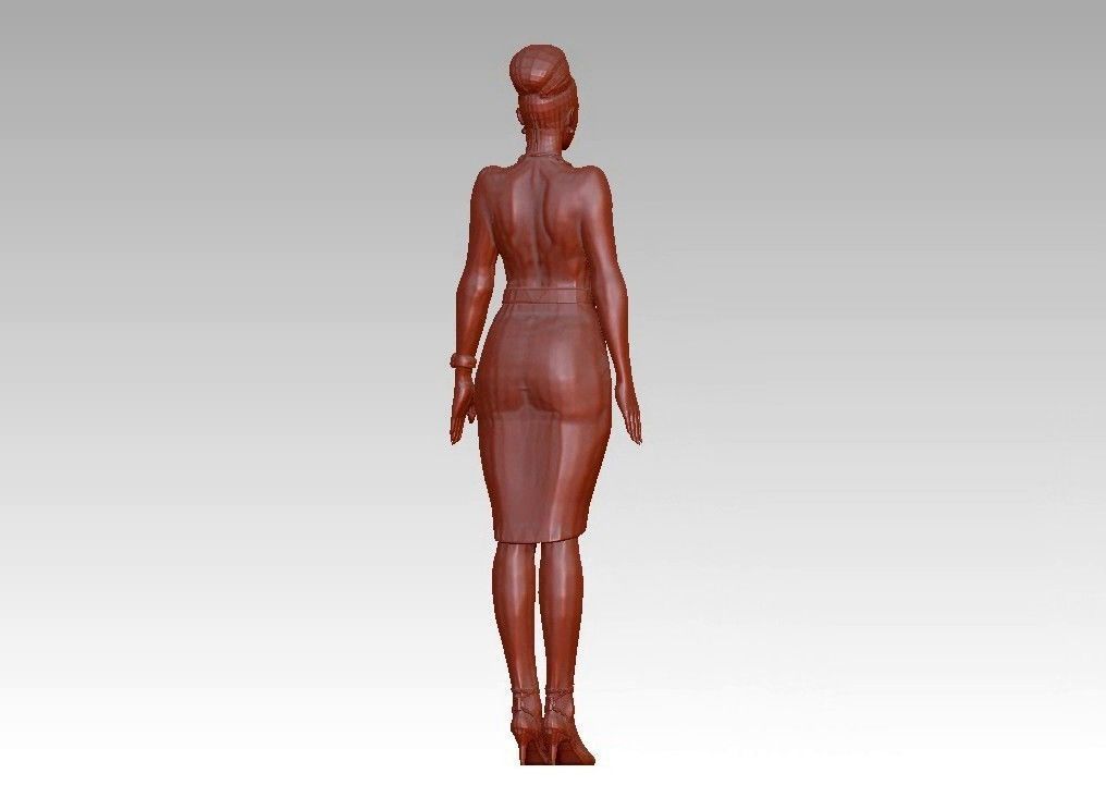 Fashion realistic glamour girl 3D print model_9