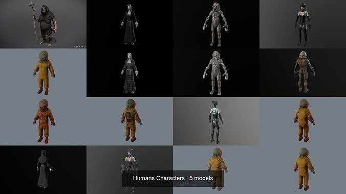 Humans Characters 3D Model Collection