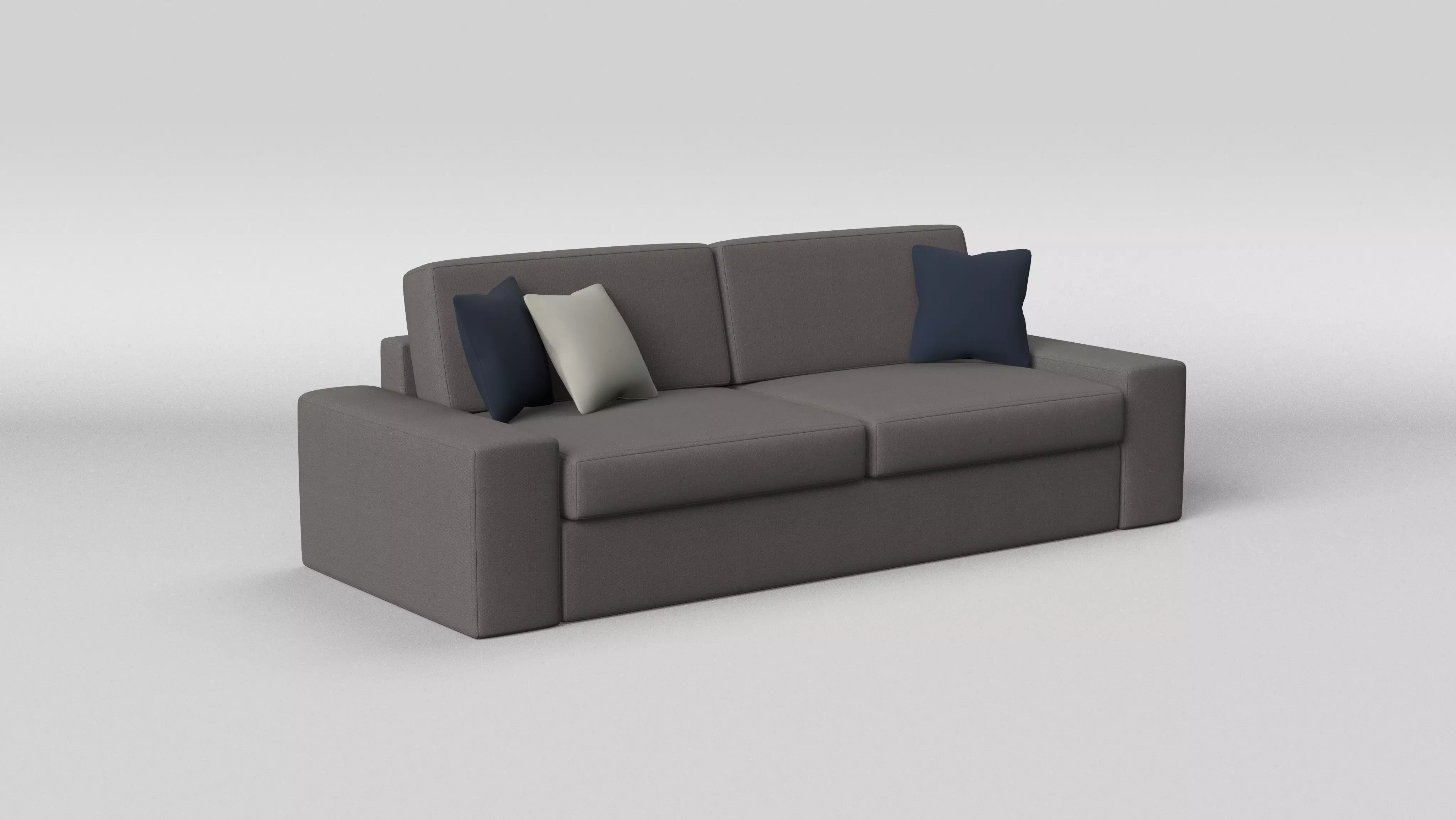 Fabric Sofa Low-poly 3D model_0