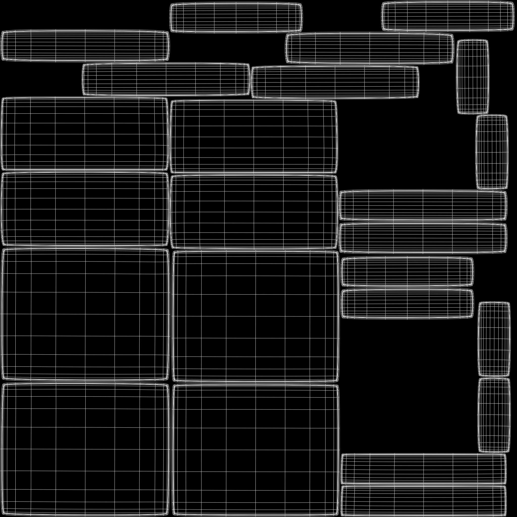 Fabric Sofa Low-poly 3D model_16