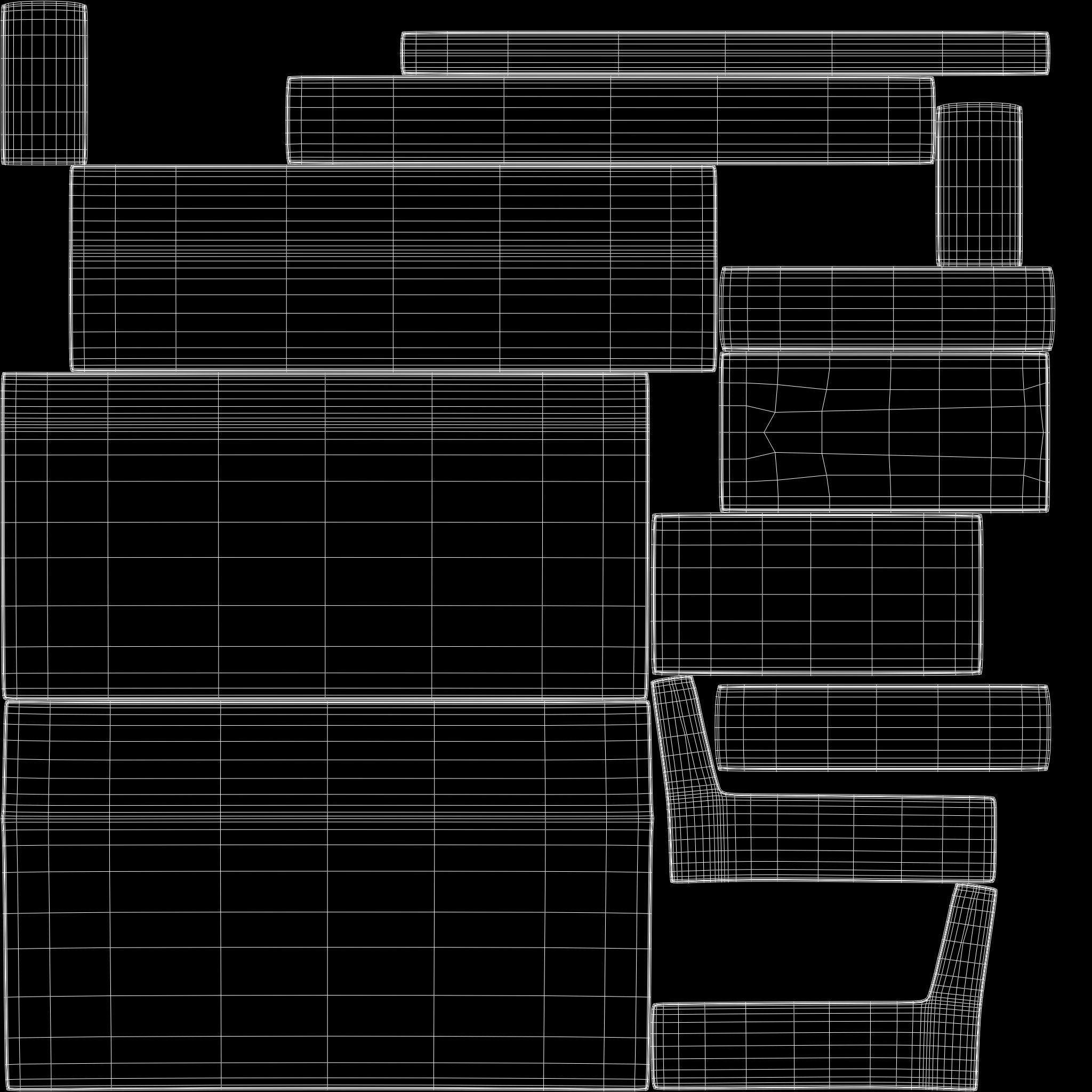 Fabric Sofa Low-poly 3D model_15