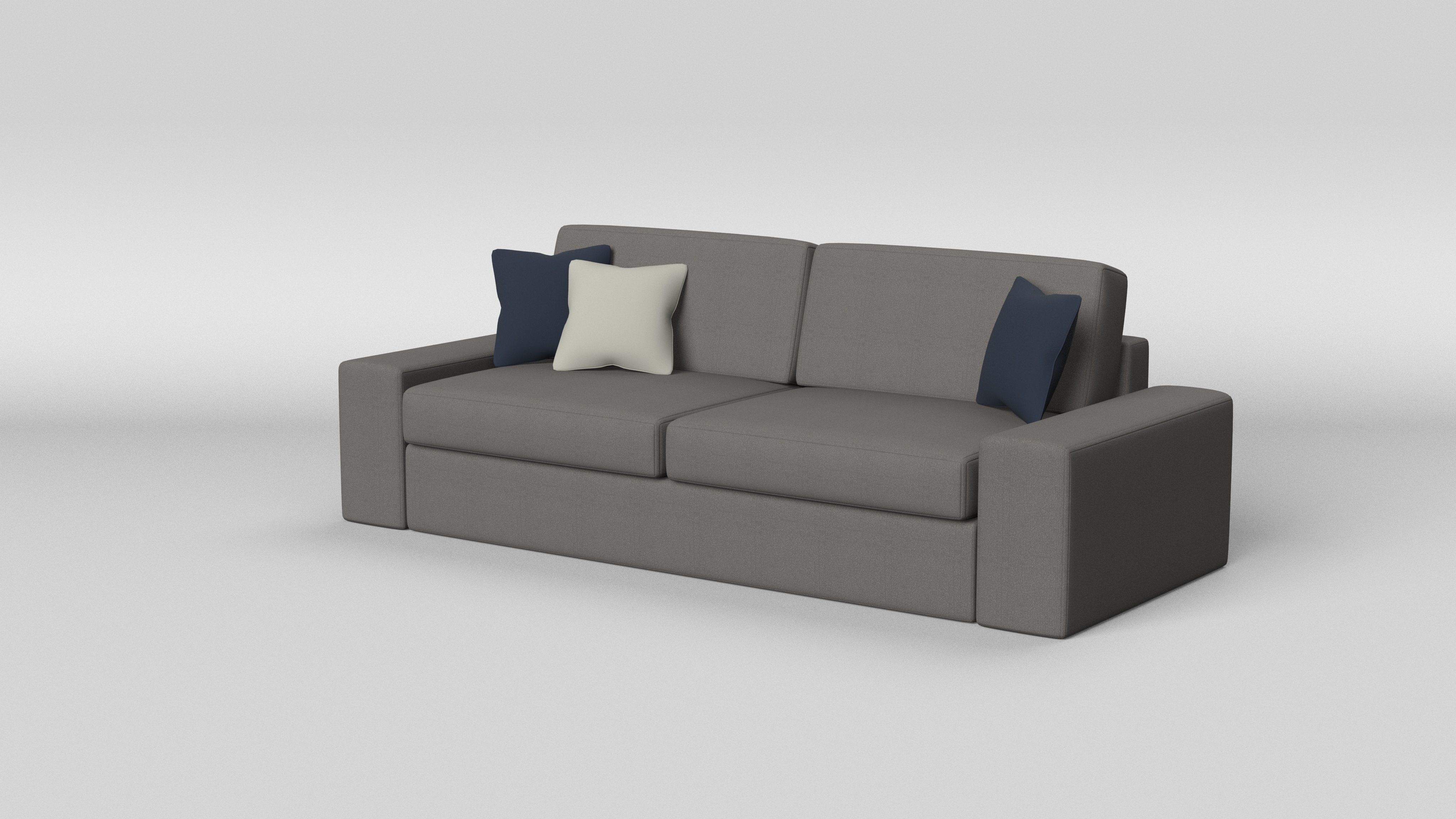 Fabric Sofa Low-poly 3D model_2